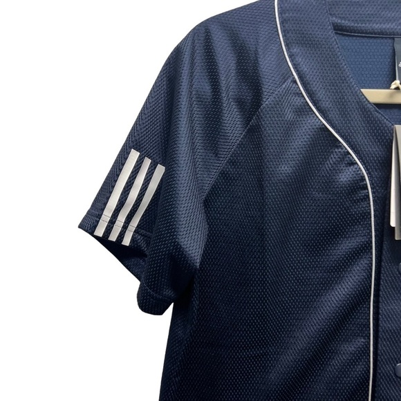 Adidas Men's Sport‎ Athletic Streetwear Jersey Blue Three Stripe - Picture 4 of 9